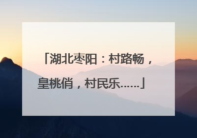 湖北枣阳：村路畅，皇桃俏，村民乐……