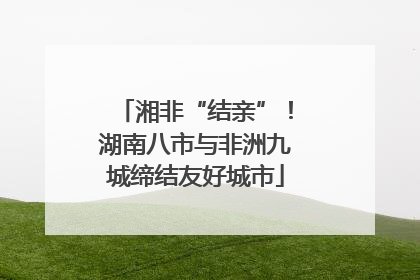 湘非“结亲”！湖南八市与非洲九城缔结友好城市