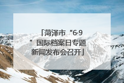 菏泽市“6·9”国际档案日专题新闻发布会召开