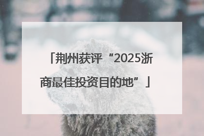 荆州获评“2025浙商最佳投资目的地”