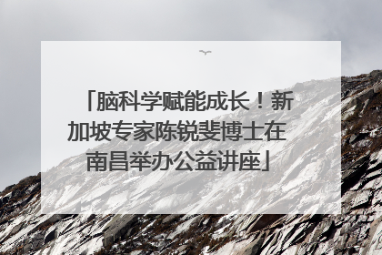 脑科学赋能成长！新加坡专家陈锐斐博士在南昌举办公益讲座