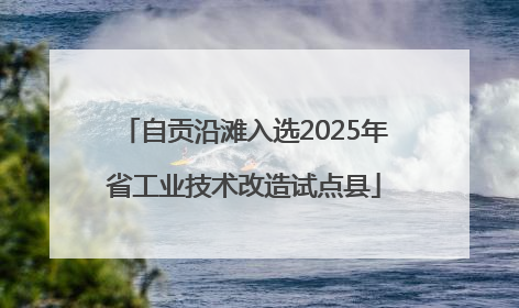 自贡沿滩入选2025年省工业技术改造试点县