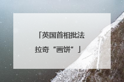 英国首相批法拉奇“画饼”