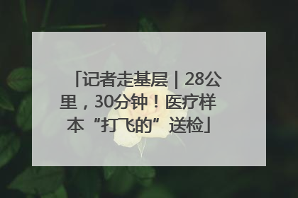 记者走基层｜28公里，30分钟！医疗样本“打飞的”送检