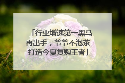 行业增速第一黑马再出手，爷爷不泡茶打造今夏复购王者