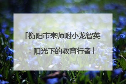 衡阳市耒师附小龙智英：阳光下的教育行者