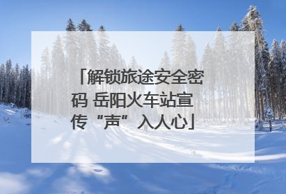 解锁旅途安全密码 岳阳火车站宣传“声”入人心
