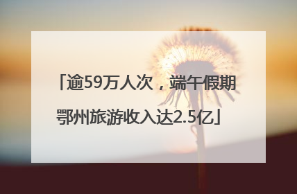 逾59万人次，端午假期鄂州旅游收入达2.5亿