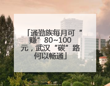 通勤族每月可“赚”80~100元，武汉“碳”路何以畅通