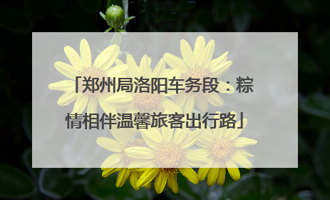 郑州局洛阳车务段：粽情相伴温馨旅客出行路