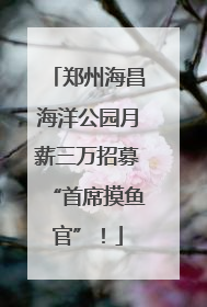郑州海昌海洋公园月薪三万招募“首席摸鱼官”！