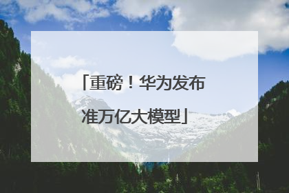 重磅！华为发布准万亿大模型