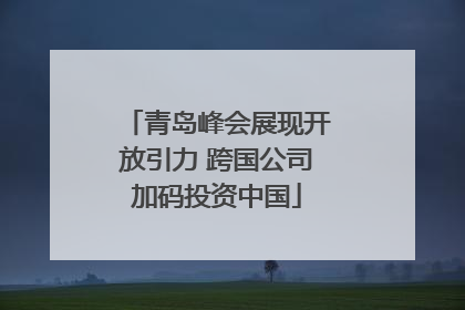 青岛峰会展现开放引力 跨国公司加码投资中国