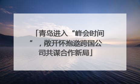 青岛进入“峰会时间”，敞开怀抱邀跨国公司共谋合作新局