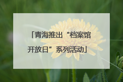 青海推出“档案馆开放日”系列活动