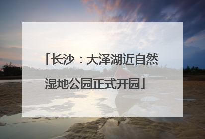长沙：大泽湖近自然湿地公园正式开园