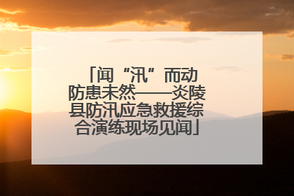 闻“汛”而动 防患未然——炎陵县防汛应急救援综合演练现场见闻