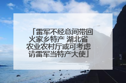 雷军不经意间带回火家乡特产 湖北省农业农村厅或可考虑请雷军当特产大使