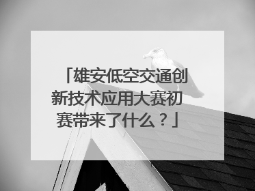 雄安低空交通创新技术应用大赛初赛带来了什么？