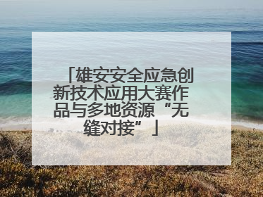 雄安安全应急创新技术应用大赛作品与多地资源“无缝对接”