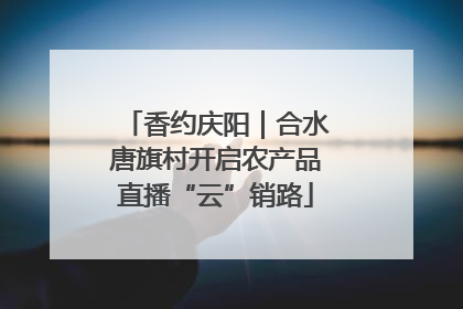 香约庆阳｜合水唐旗村开启农产品直播“云”销路
