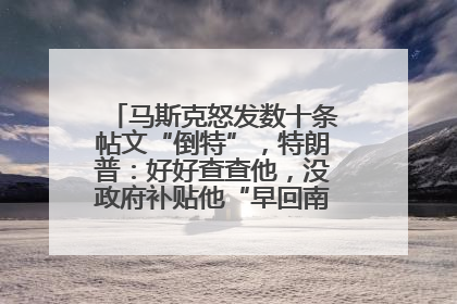 马斯克怒发数十条帖文“倒特”，特朗普：好好查查他，没政府补贴他“早回南非老家”了