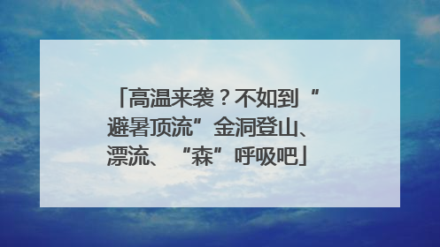 高温来袭？不如到“避暑顶流”金洞登山、漂流、“森”呼吸吧