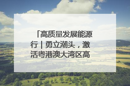 高质量发展能源行｜勇立潮头，激活粤港澳大湾区高质量发展动力源