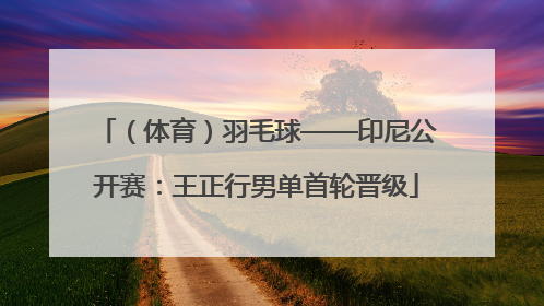 （体育）羽毛球——印尼公开赛：王正行男单首轮晋级