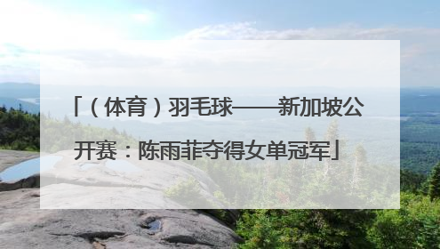 （体育）羽毛球——新加坡公开赛：陈雨菲夺得女单冠军