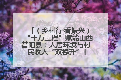 （乡村行·看振兴）“千万工程”赋能山西昔阳县：人居环境与村民收入“双提升”