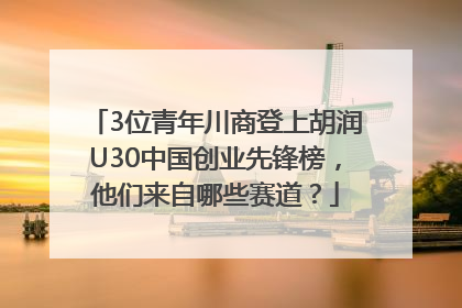 3位青年川商登上胡润U30中国创业先锋榜，他们来自哪些赛道？