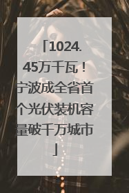 1024.45万千瓦！宁波成全省首个光伏装机容量破千万城市