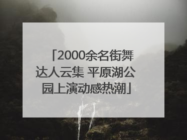 2000余名街舞达人云集 平原湖公园上演动感热潮
