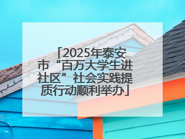 2025年泰安市“百万大学生进社区”社会实践提质行动顺利举办