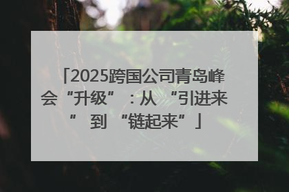 2025跨国公司青岛峰会“升级”：从 “引进来” 到 “链起来”
