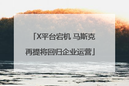 X平台宕机 马斯克再提将回归企业运营